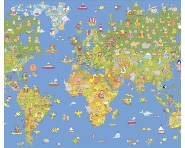 AS Creation XXL Kids 2010 World Map 0451-72 , 45172  3m x 2.5m Fototapete