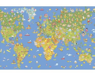 AS Creation XXL Kids 2010 World Map 0451-74 , 45174  5m x 3.33m Fototapete