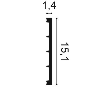 Orac Eckleiste Duropolymer SX168 200 x 1,4 x 15,1 cm