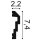 Orac Wandleiste Purotouch P7070 200 x 2,2 x 7,4 cm