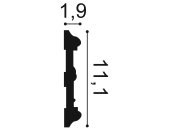 Orac Wandleiste flexibel / biegbar  P7020F 200 x 1,9 x 11,1 cm