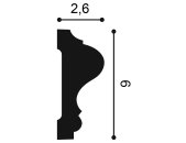 Orac Wandleiste flexibel / biegbar  P8020F 200 x 2,6 x 6 cm