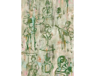 JV451 Yumiko Tapeten Smita Schmitz  6002 Bedruktes Gras und Bomboo auf Vlies