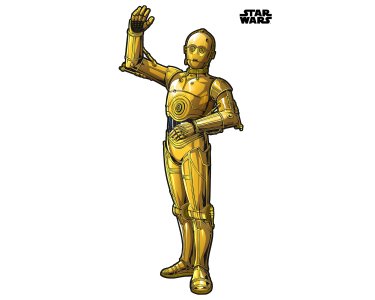 Tapeten Komar 12402 Selbstklebende Fototapete Vlies  "Star Wars XXL C-3PO"  gold       