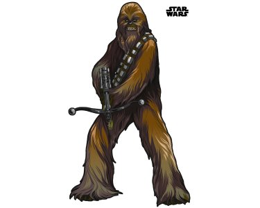 Tapeten Komar 12403 Selbstklebende Fototapete Vlies  "Star Wars XXL Chewbacca"  braun, schwarz, weiß