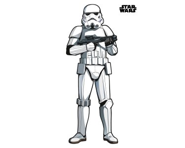 Tapeten Komar 12410 Selbstklebende Fototapete Vlies  "Star Wars XXL Stormtrooper"  schwarz, weiß