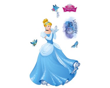 Tapeten Komar 12412 Selbstklebende Fototapete Vlies  "Cinderella XXL"  blau, gelb, weiß