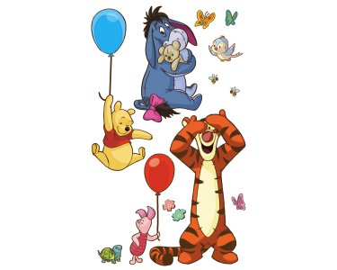 Tapeten Komar 12420 Selbstklebende Fototapete Vlies  "Winnie and Friends XXL"  bunt