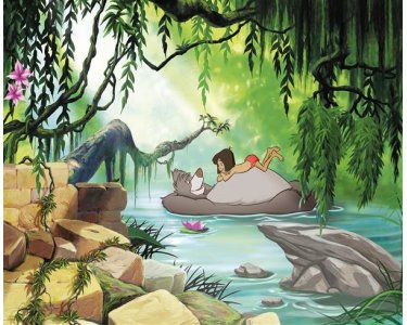 Tapeten Komar 8-4106  Fototapete "Jungle book swimming with Baloo"   bunt