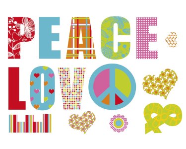 Tapeten Komar 17718h  Deco-Sticker "Love and Peace"  bunt
