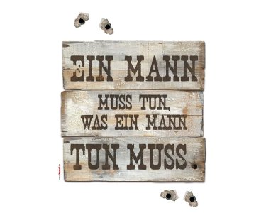 Tapeten Komar 17800h  Deco-Sticker "Ein Mann muss tun…"  braun/grau         