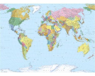 Tapeten Komar 4-050  Fototapete "World Map"  bunt           
