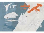 Tapeten Komar 8-4001  Fototapete "Star Wars  – Technical Plan"  blau/weiß/orange       