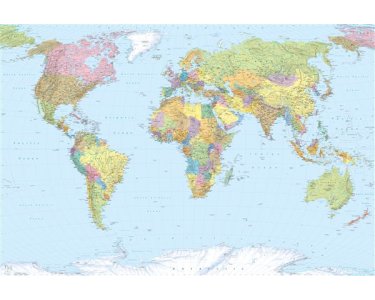 Tapeten Komar XXL4-038  Vlies Fototapete "World Map"  bunt          