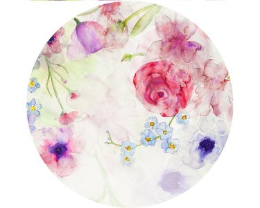 Tapeten Komar D1-074 Selbstklebende Fototapete/Wandtattoo Vlies  - Floret - Größe 125 x 125 cm
