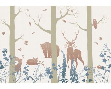 Tapeten Komar INX8-065 Fototapeten Vlies  - Forest Animals - Größe 400 x 280 cm