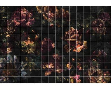 Tapeten Komar INX8-080 Fototapeten Vlies  - Tiles Flowers - Größe 400 x 280 cm