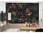 Tapeten Komar INX8-080 Fototapeten Vlies  - Tiles Flowers - Größe 400 x 280 cm