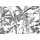 Tapeten Komar INX8-082 Fototapeten Vlies  - Croissances Monochrome - Größe 400 x 280 cm