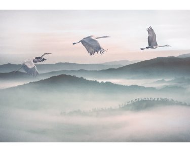 Tapeten Komar INX8-083 Fototapeten Vlies  - Mystic Cranes - Größe 400 x 280 cm