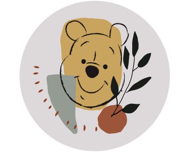 Tapeten Komar DD1-035 Selbstklebende Fototapete/Wandtattoo Vlies  - Winnie Pooh Smile - Größe 125 x 125 cm