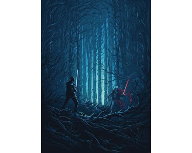 Tapeten Komar IADX4-003 Fototapeten Vlies  - Star Wars Wood Fight - Größe 200 x 280 cm