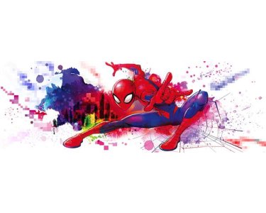 Komar Fototapeten 4-4123 Papier Fototapete - Spider-Man Graffiti Art - Größe 368 x 127 cm
