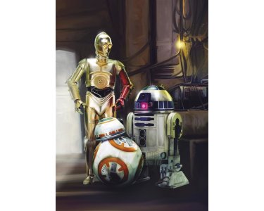 Komar Fototapeten 4-447 Papier Fototapete - STAR WARS Three Droids - Größe 184 x 254 cm