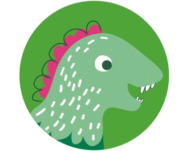 Komar Fototapeten D1-067 Selbstklebende Vlies Fototapete/Wandtattoo - Little Dino Tyranno - Größe 125 x 125 cm