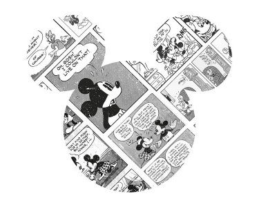 Komar Fototapeten DD1-007 Selbstklebende Vlies Fototapete/Wandtattoo - Mickey Head Comic Cartoon - Größe 125 x 125 cm