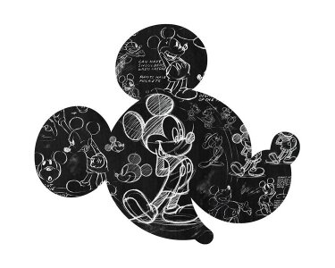 Komar Fototapeten DD1-008 Selbstklebende Vlies Fototapete/Wandtattoo - Mickey Head Illustration - Größe 125 x 125 cm