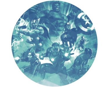 Komar Fototapeten DD1-031 Selbstklebende Vlies Fototapete/Wandtattoo - Avengers Blue Power - Größe 125 x 125 cm