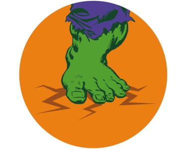 Komar Fototapeten DD1-032 Selbstklebende Vlies Fototapete/Wandtattoo - Avengers Hulks Foot Pop Art - Größe 125 x 125 cm