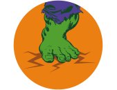 Komar Fototapeten DD1-032 Selbstklebende Vlies Fototapete/Wandtattoo - Avengers Hulks Foot Pop Art - Größe 125 x 125 cm