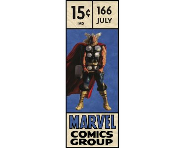 Komar Fototapeten IADX2-067 Vlies Fototapete - Thor Retro Comic Box - Größe 100 x 280 cm