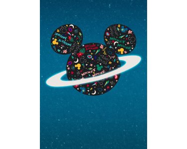 Komar Fototapeten IADX4-026 Vlies Fototapete - Planet Mickey - Größe 200 x 280 cm