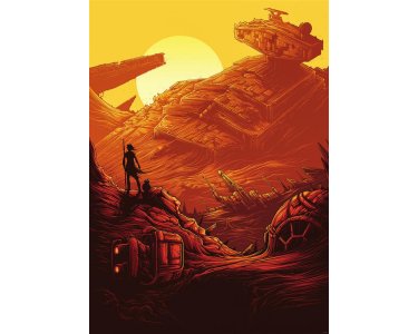 Komar Fototapeten IADX4-027 Vlies Fototapete - Star Wars Jakku Star Destroyer - Größe 200 x 280 cm