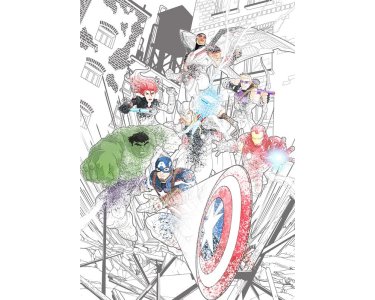 Komar Fototapeten IADX4-061 Vlies Fototapete - Avengers Attack - Größe 200 x 280 cm