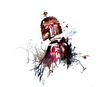 Komar Fototapeten IADX5-021 Vlies Fototapete - Star Wars Watercolor Boba Fett - Größe 250 x 280 cm