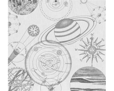 Komar Fototapeten IAX6-0017 Vlies Fototapete - Cosmos Sketch - Größe 300 x 280 cm