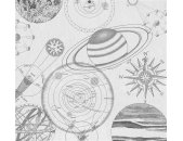 Komar Fototapeten IAX6-0017 Vlies Fototapete - Cosmos Sketch - Größe 300 x 280 cm