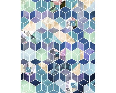 Komar Fototapeten P024-VD2 Vlies Fototapete - Geometric Blue - Größe 200 x 250 cm