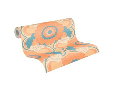 AS 395302 Tapeten A.S Creation Farbe Beige Türkis Orange Gelb Blau Retro Chic Vliestapete