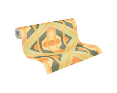 AS 395312 Tapeten A.S Creation Farbe Grün Gelb Orange   Retro Chic Vliestapete