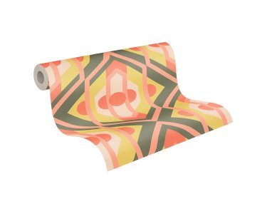 AS 395313 Tapeten A.S Creation Farbe Grün Orange Rot Rosa  Creme Retro Chic Vliestapete