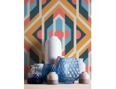 AS 395314 Tapeten A.S Creation Farbe Blau Gelb Rot Creme  Retro Chic Vliestapete