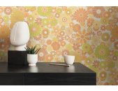 AS 395355 Tapeten A.S Creation Farbe Gelb Grün Braun Orange Creme Retro Chic Vliestapete