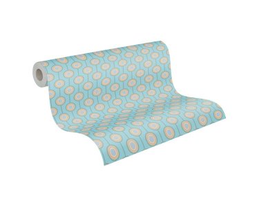 AS 395374 Tapeten A.S Creation Farbe Türkis Blau Beige Grau  Retro Chic Vliestapete