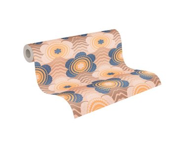 AS 395392 Tapeten A.S Creation Farbe Beige Braun Blau Gelb Orange Retro Chic Vliestapete