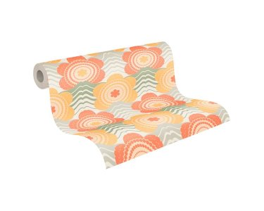 AS 395394 Tapeten A.S Creation Farbe Orange Gelb Grün Creme  Retro Chic Vliestapete